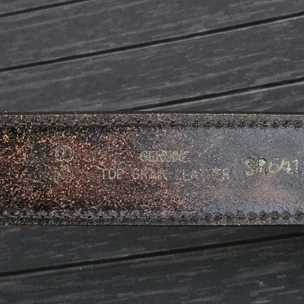 Chambers Top Grain Leather Hand Tooled Belt Eagle Mountains Brass Buckle USA 38